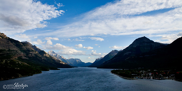 Overlooking Waterton lake and town
