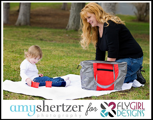 Amy Shertzer Photography photographing Fly Girl Red and Black Diaper Bag