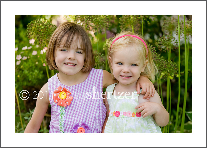 Sisters pose for a portrait in Bozeman, Montana